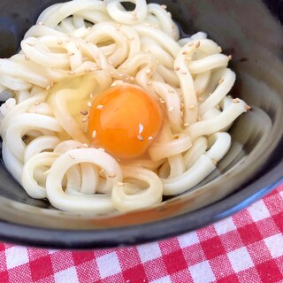 すき焼きのタレで釜玉うどん★